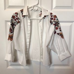 Embroidered button up